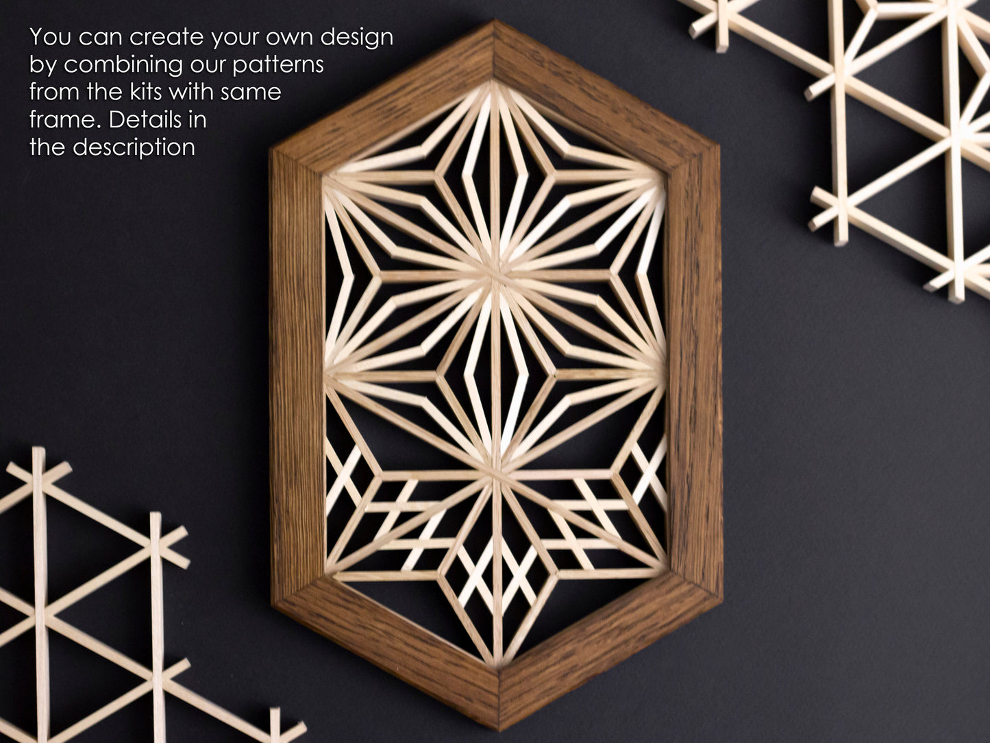 Kumiko wall decor assembly kit with wall mount- Shainingu