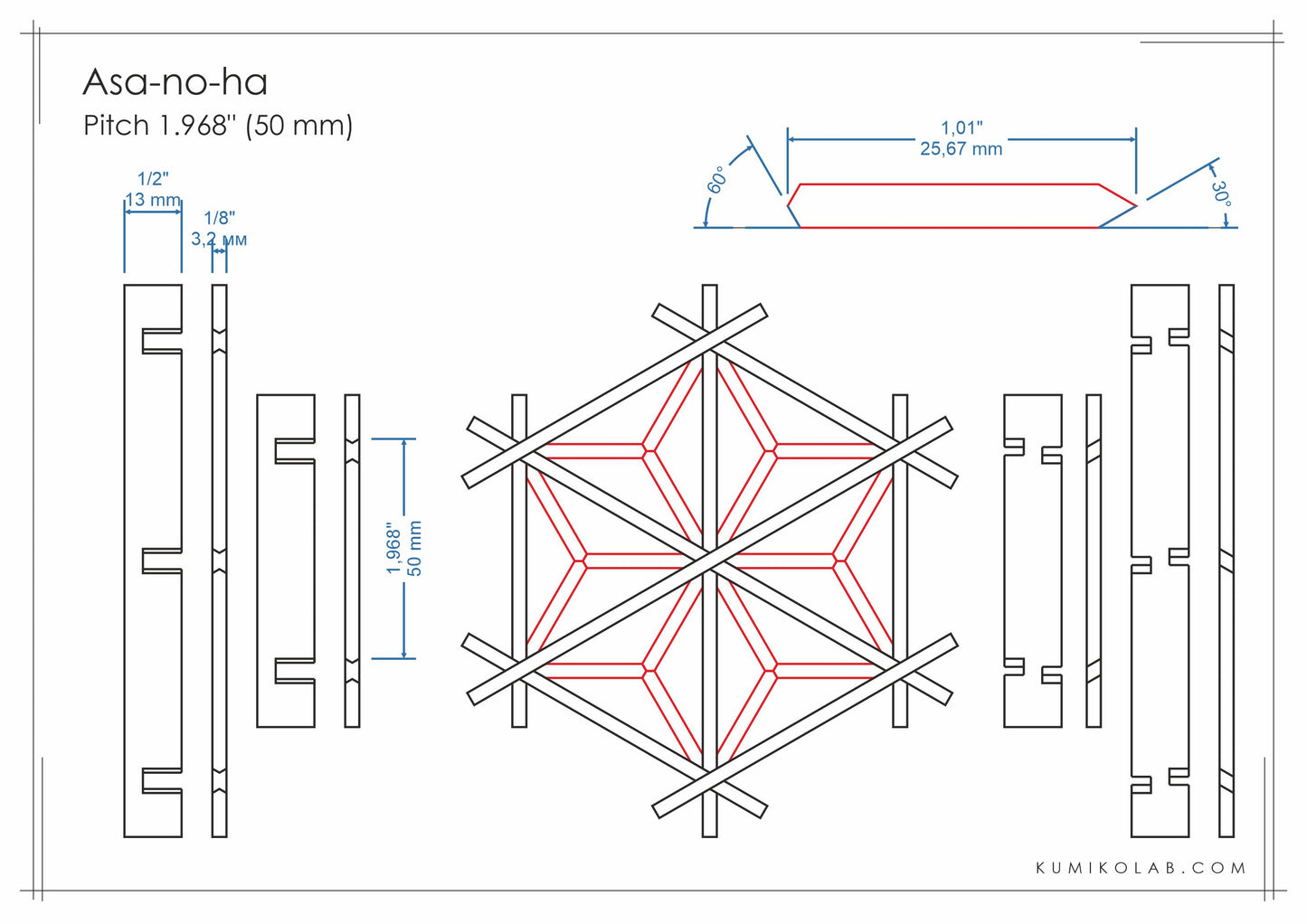 Asanoha draw scheme kumiko plans