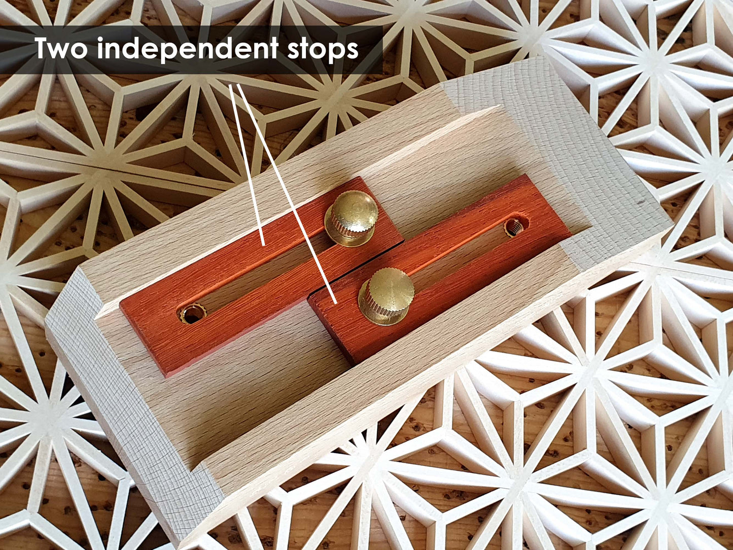 Kumiko jig (guide block) for 22.5-67.5 degrees with high precision