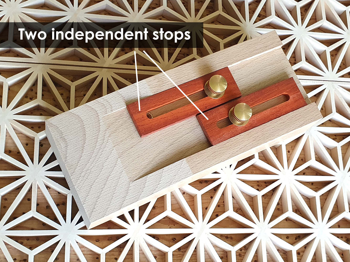 Kumiko jig (guide block) for 7.5-82.5 degrees with high precision