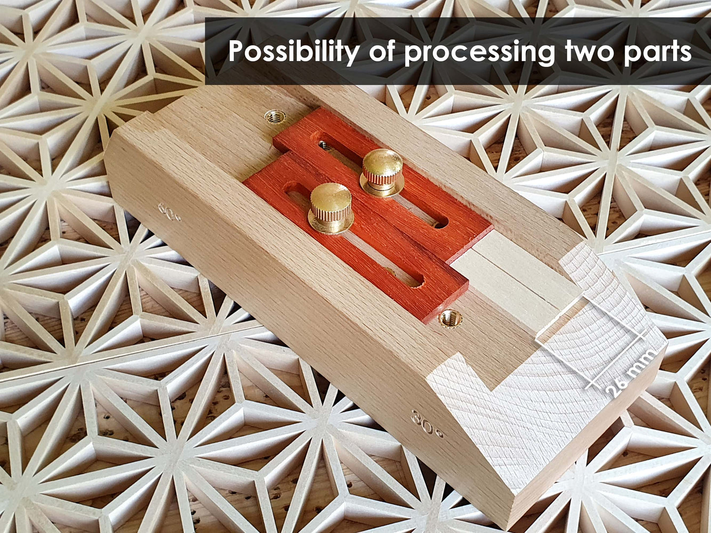 Kumiko jig (guide block) for 30-60 degrees with high precision