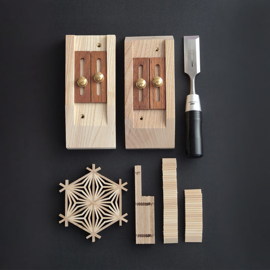 All in one Kumiko kit: Jigs, Chisel, Jigumi, blanks for infilling parts