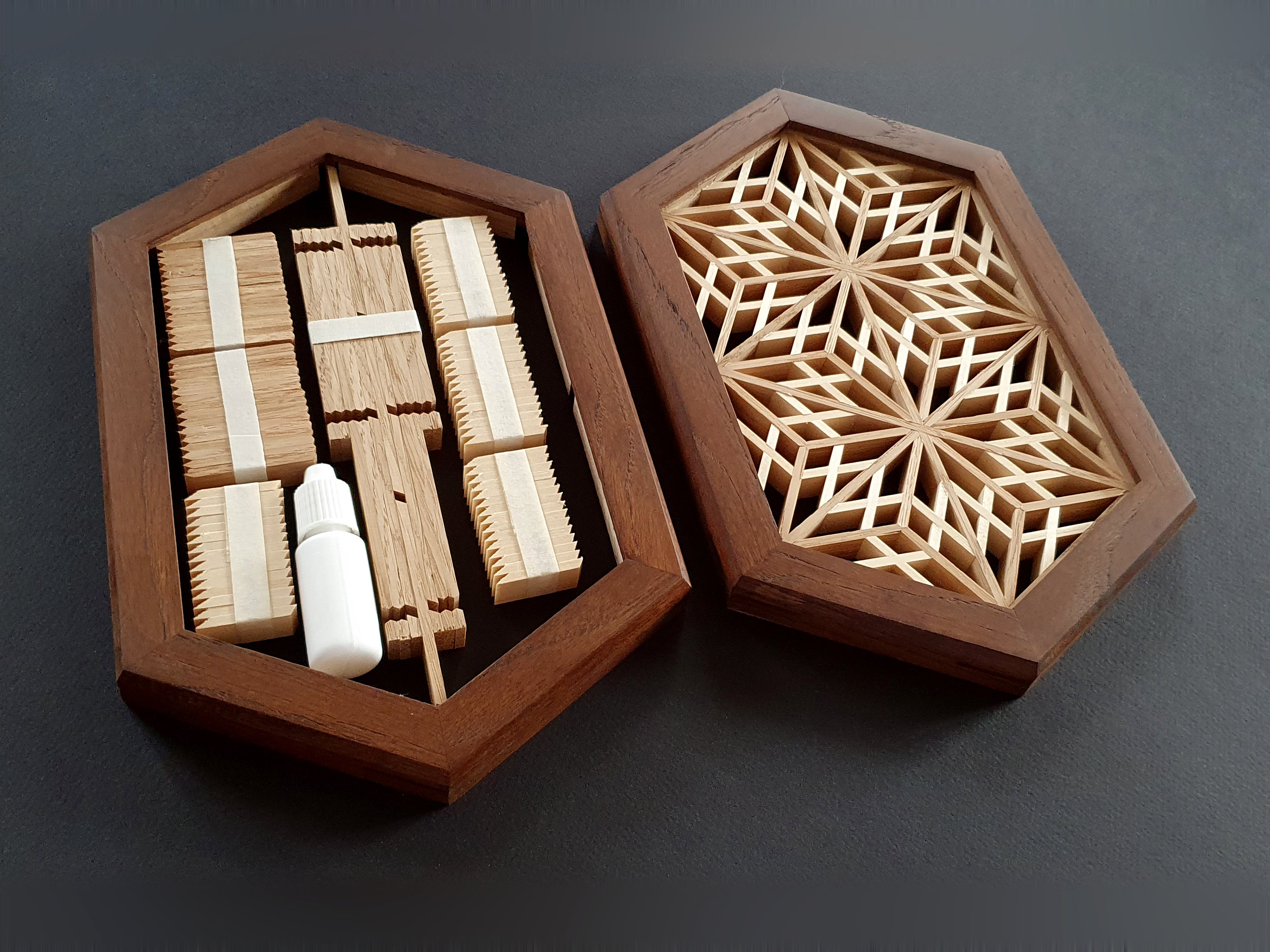 Kumiko kit. Wooden assembly kit - Kawari yae zakura. – KumikoLab