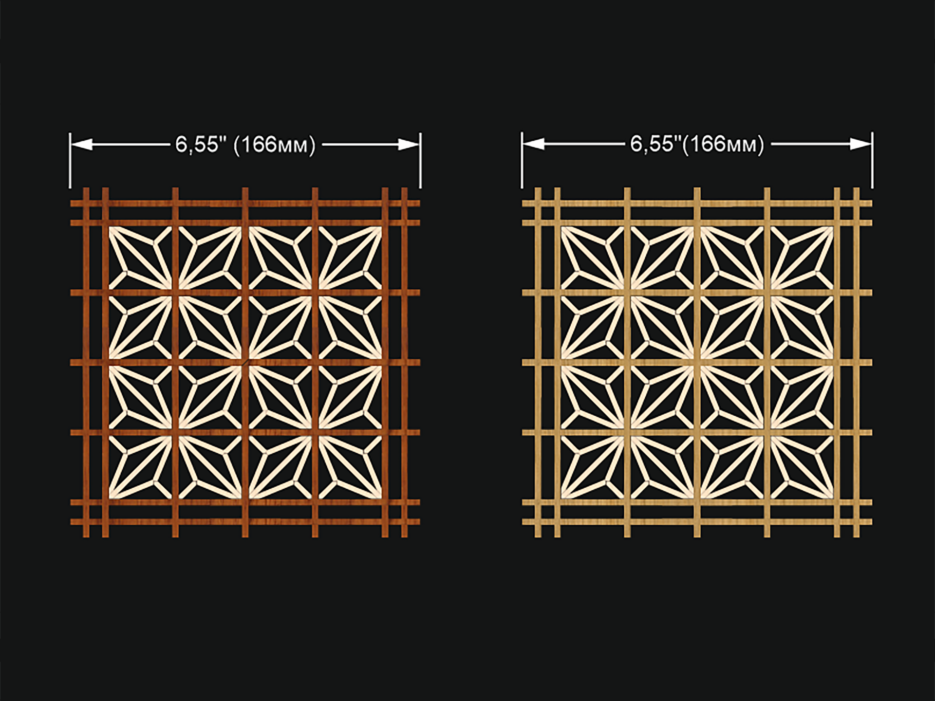 Kumiko kit extended trivet. Asanoha (Kakuasa) pattern. Art and