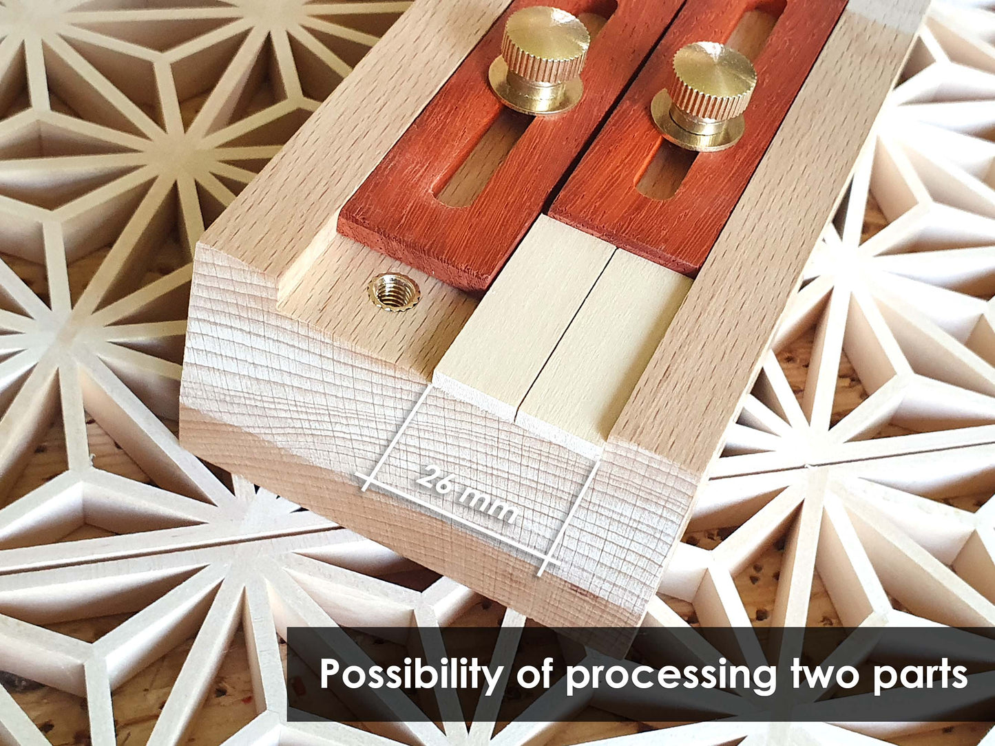 Kumiko jig (guide block) for 7.5-82.5 degrees with high precision